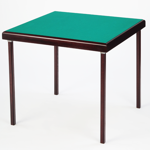 Pelissier Premier card table with mahogany finish and green baize