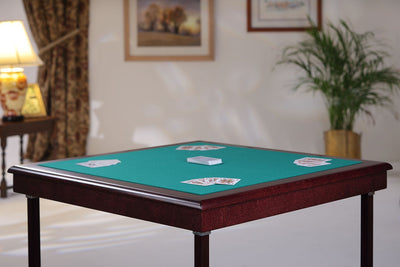 Pelissier Royal card table with mahogany finish and green baize