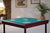 Royal card table with mahogany finish and green baize