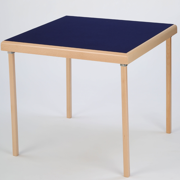 Pelissier Premier card table with natural beech finish and blue baize