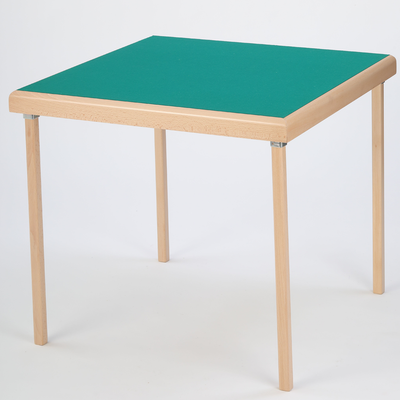 Pelissier Premier card table with natural beech finish and green baize.