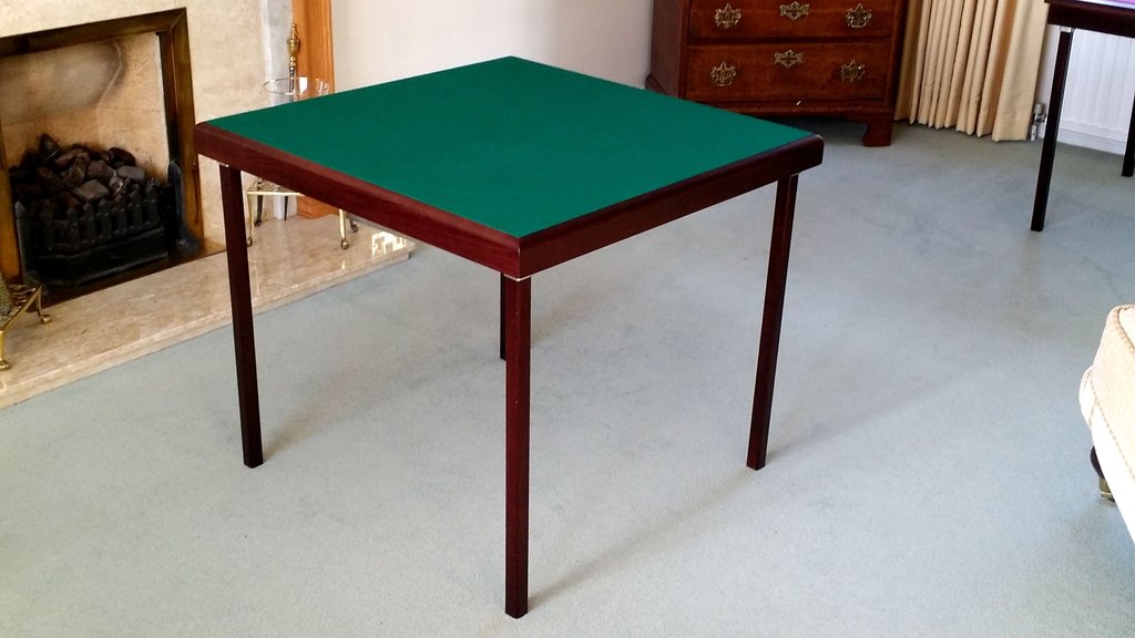 Pelissier Premier card table with mahogany finish and green baize - New ...