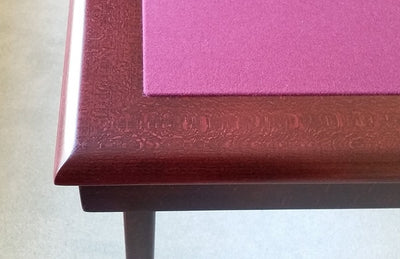 Pelissier Royal card table with mahogany finish and burgundy red baize